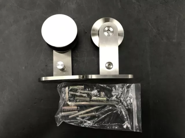 2PCS Stainless Steel Sliding Barn Door Hardware Hangers Roller J Shape Hanger