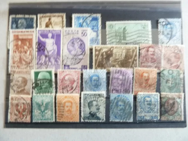 Italie Lot De 25 Timbres Anciens Obliteres