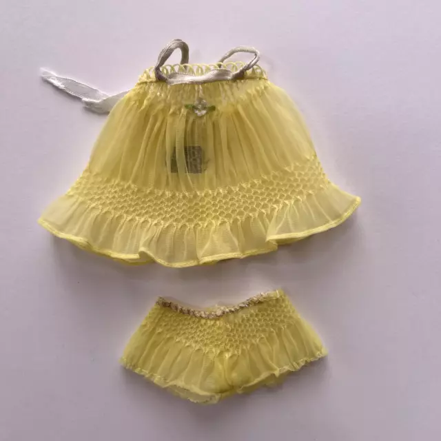 Vintage Barbie Sweet Dreams Yellow Baby Doll Pajamas Lingerie Tagged #973,