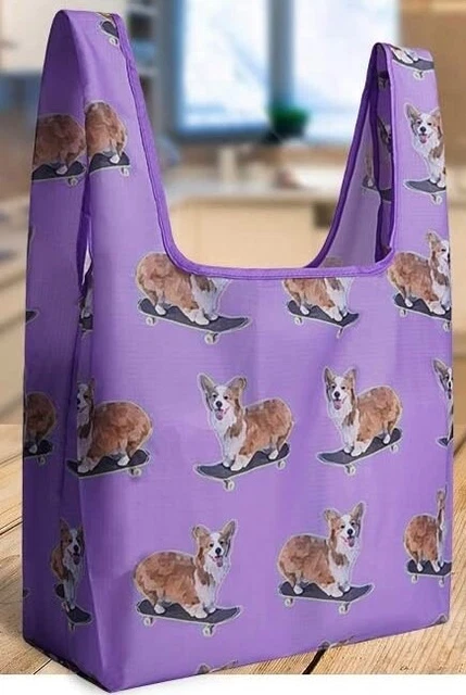 Reusable CORGI Pup TOTE BAG Grocery Shopping DOG Christmas Gift NEW