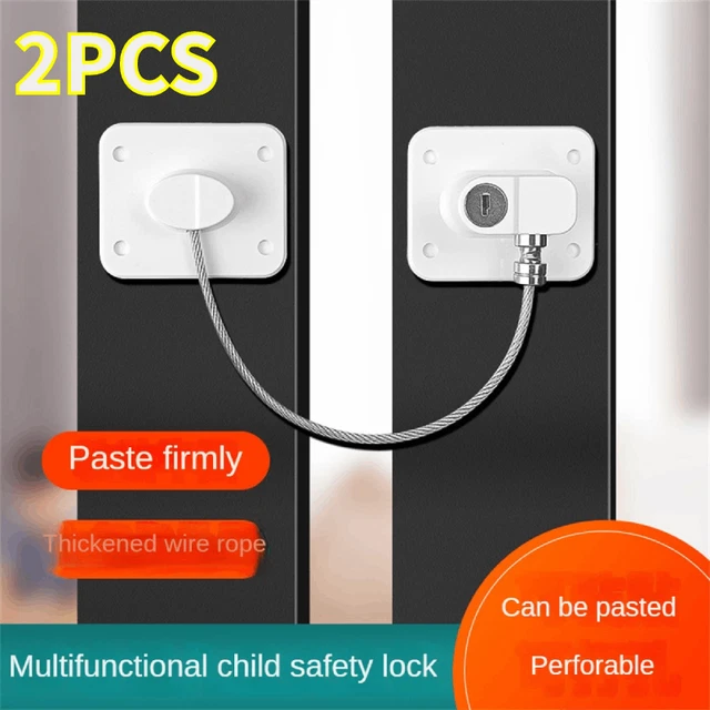 Child Safety Refrigerator Freezer Door Lock Strong Adhesive Baby Proof With Key