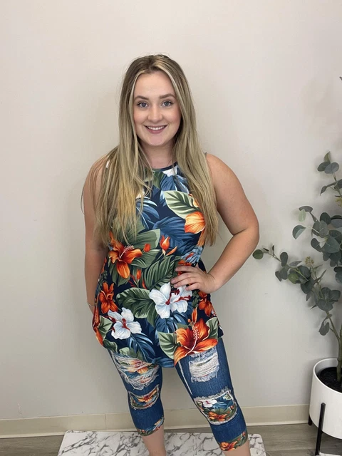 Exotic Flowers Flowy Tank Top Super Soft S-3X