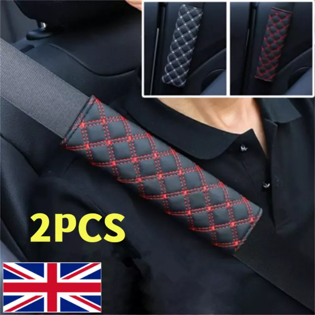 2 X Car Seat Belt Cover Pads Car Safety Cushion Covers Strap Pad For Adults/Kids