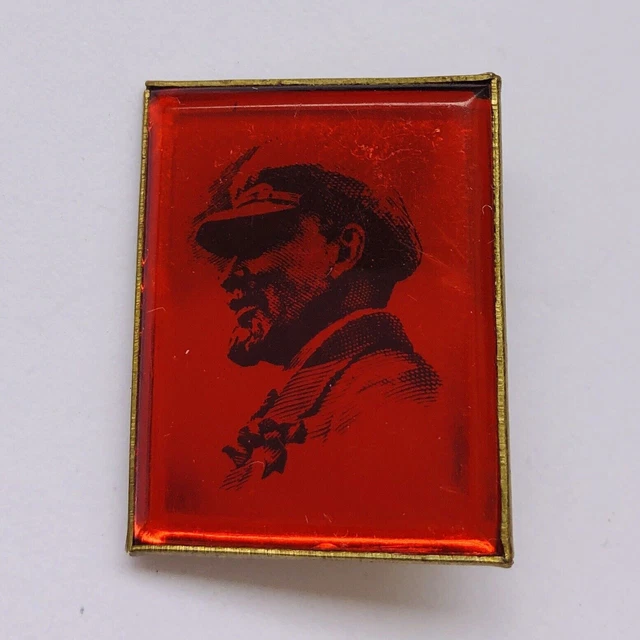 Vecchio distintivo sovietico Red Lenin Pin vintage da collezione Pinback...