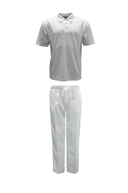 Kids Boys Girls Short Sleeve Cricket Top Polo Shirt & Cricket Pants Sports Suit 2
