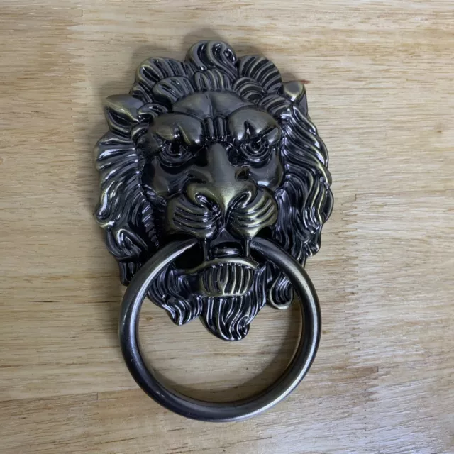 Lion Head Door Knocker Metal 16cm | Retro Vintage Antique Style | Colour: Bronze