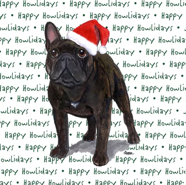 Französische Bulldogge Untersetzer Weihnachten Motto Brindle