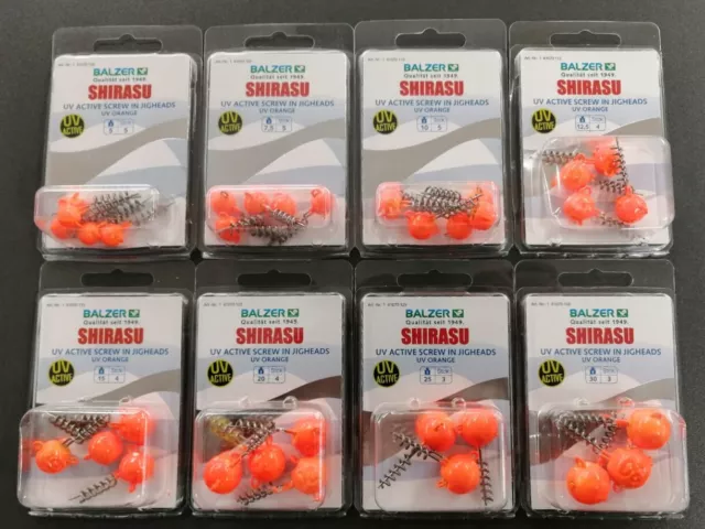 Balzer Screw Jig mit Einführdraht UV Orange 5g 7,5g 10g 12,5g 15g 20g 25g 30g
