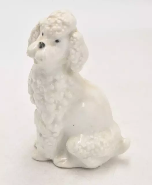 Vintage White Poodle Dog Figurine Statue Ornament Mid Century Decorative