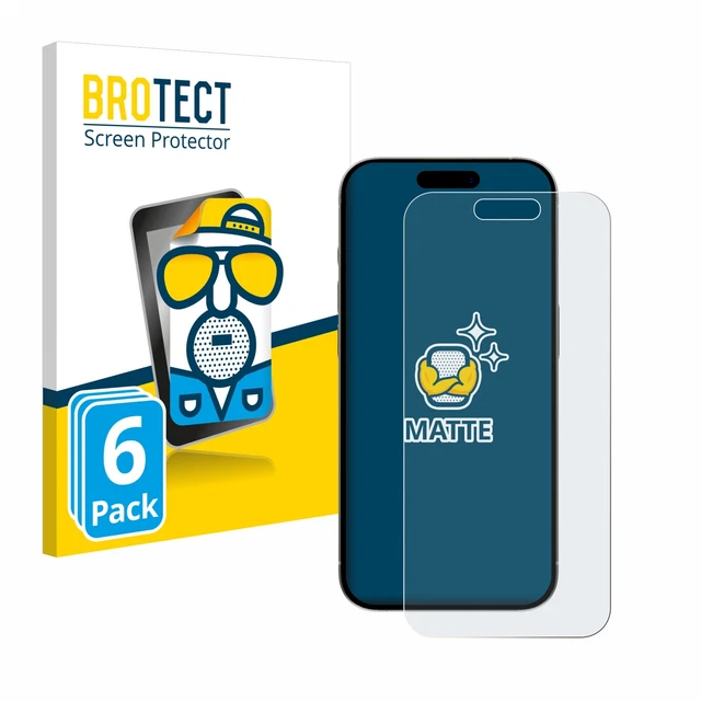 6x Antiriflesso Pellicola Protettiva Opaca per Apple iPhone 15 Pro Protezione