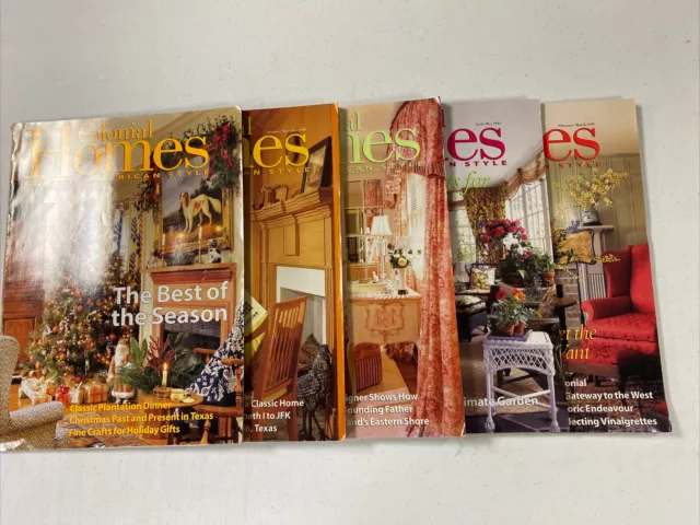 Colonial Homes (5) Magazines 1999. feb/mar,apr/may,aug/sep,oct/nov, Holiday￼