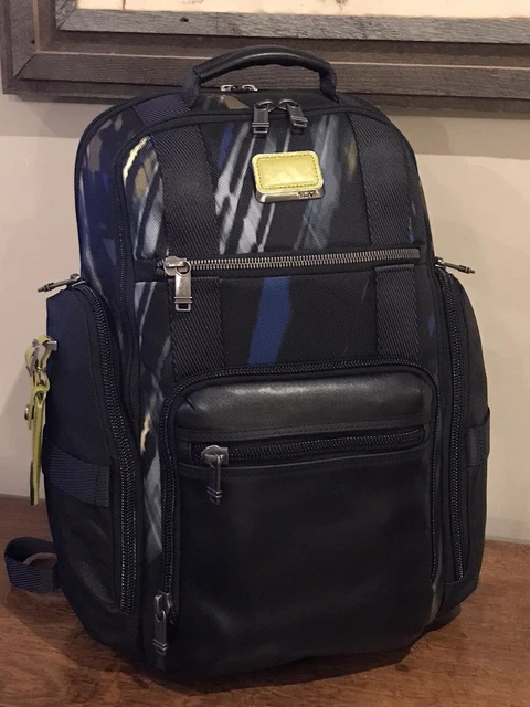 Tumi ALPHA BRAVO Sheppard Laptop Brief Pack Backpack Black Multi Leather NEW