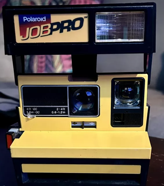 Vintage Polaroid Job Pro 2 Instant Film Camera 600 with Strap - Black/Yellow