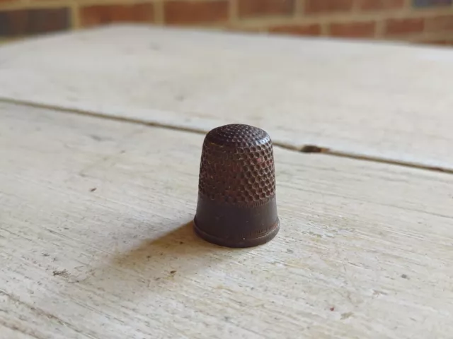 Antique EARLY Handcrafted METAL Sewing THIMBLE