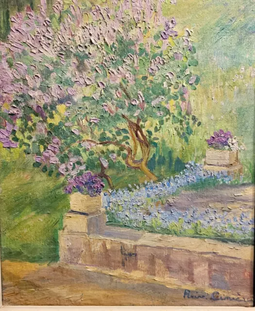 Tableau huile sur toile Arbre en fleurs de Reine Cimière Xxe