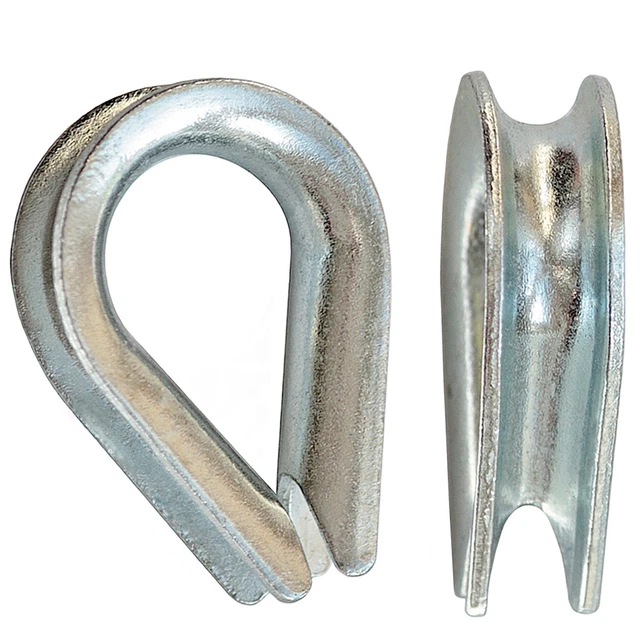 10 Cosses de Câble Ø 5 Cosses pour Câbles en Acier pour Corde Galvanisé
