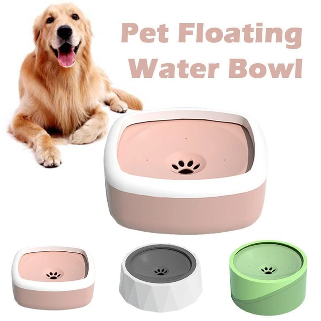 Tazón de agua flotante para mascotas perro gato antiderrames montado en automóvil R0O alimentador para beber J9E3