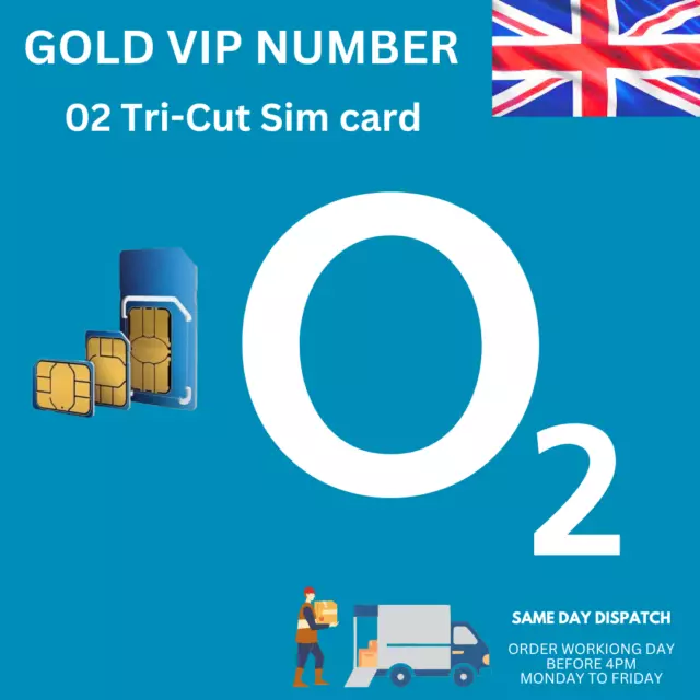 New O2 GOLD VIP BUSINESS EASY MOBILE PHONE NUMBERS SIM CARD  MEMORABLE UK