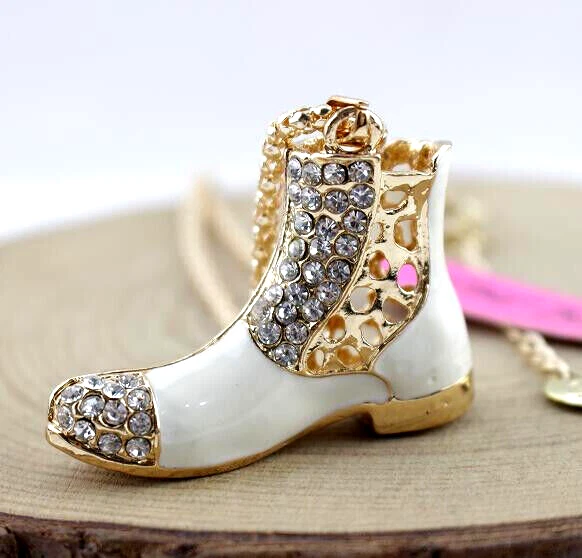 Jewelry Betsy Johnson Fashion Pendant Rhinestone high-heeled shoesChain Nekklace