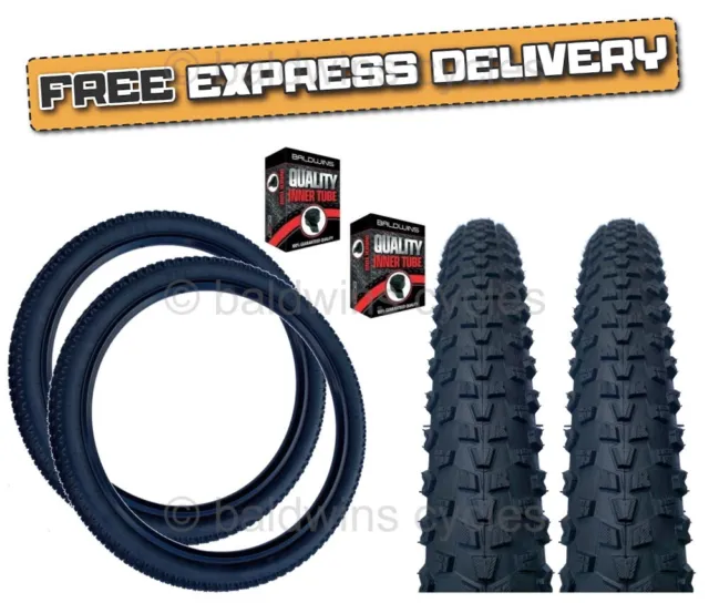 Baldys 26 x 2.25 Mountain Bike MTB Off Road Chunky Black TYREs TUBEs