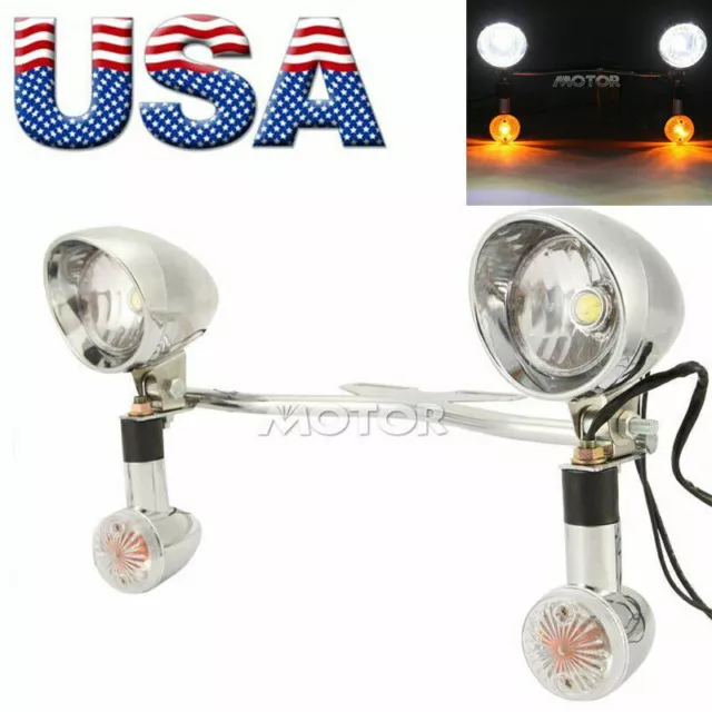 US Passing Driving Turn Signals Lights Bar For Honda Shadow VT 1100 500 700 750