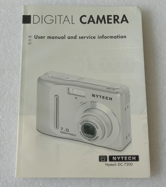 NYTECH DC-7200 fotocamera digitale 70 pagine manuale utente/informazioni di servizio.