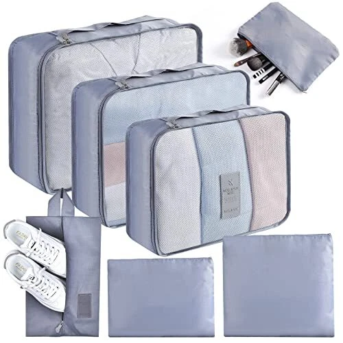 AiQInu Rangement Valise Lot de 7 Imperméable Organisateur de Voyage Packing C...
