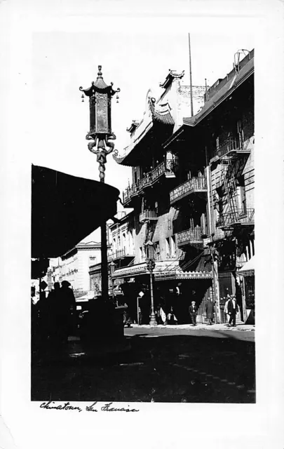 Original RPPC Postcard China Town San Francisco 1940's Street Scene People