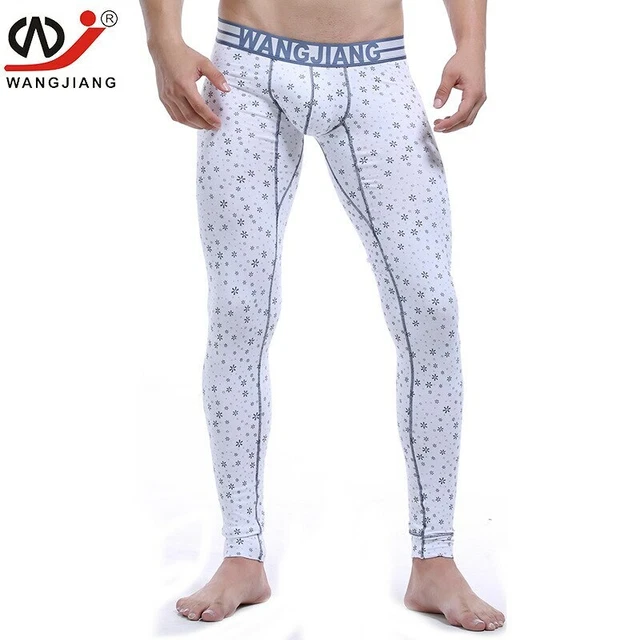 3Pack Long Johns Pants Thin Elastic Print Sexy Underwear Cotton Tight Legging
