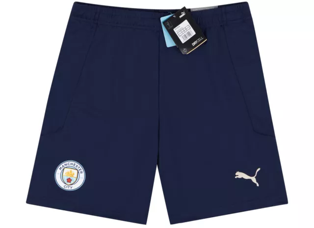 Manchester City Football Shorts 7-8 Years 3rd Kit Navy Blue Puma  New With Tags