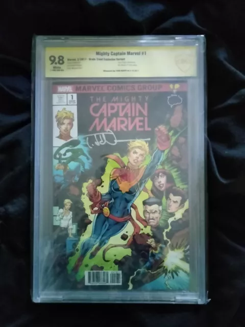 Mighty Captain Marvel #1 Brain Trust Variant Cbcs 9.8 Signed Todd Nauck