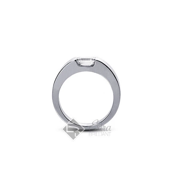0.92ct I/VS1 Emerald Natural Diamond Platinum Solitaire Engagement Ring