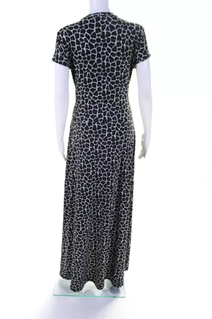 Michael Michael Kors Womens Leopard Print V Neck Maxi Dress Gray White Size 10 3