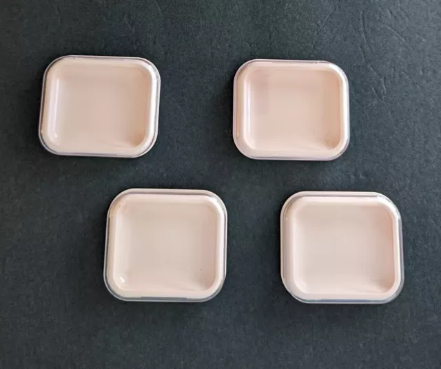 4 Pieces Vintage Mary Kay Cosmetics Unfilled Day Radiance Compact Pink Clear Lid