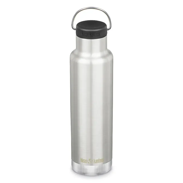 Klean Kanteen 20oz 592ml Insulated Classic Loop Bale Cap Brushed Stainless