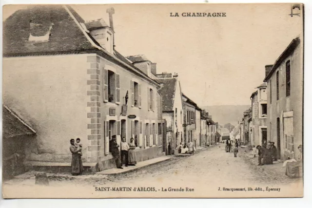 SAINT MARTIN D' ABLOIS - Marne - CPA 51 - la Grande rue - bureau de tabac