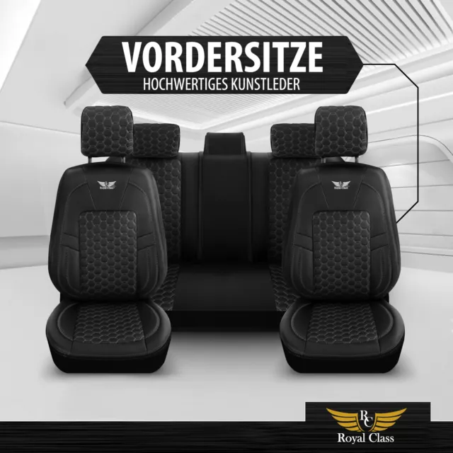 Funda de Asiento Apto para Toyota Prius+ en Negro Real