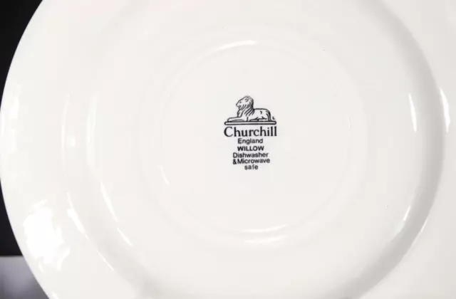 Lot of 2 Churchill England BLUE WILLOW 10 1/4" Dinner Plates, MINT, as New! 3