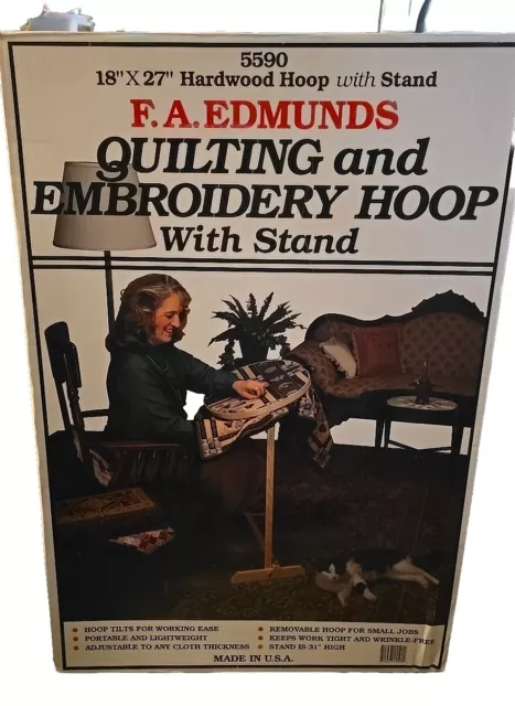 F.A. Edmunds Quilting & Embroidery Hoop #5590 18x27 Complete In Original Box