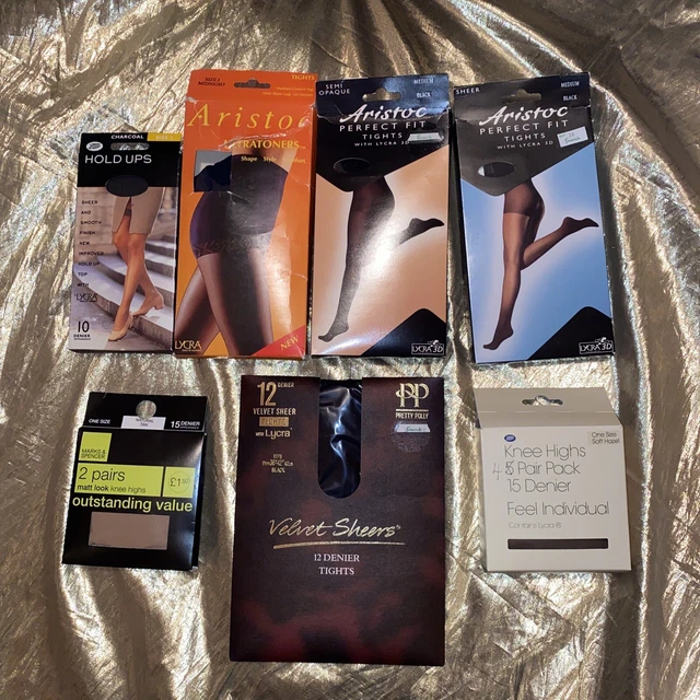 TIGHTS, KNEE HIGHS & Hold Ups Job Lot 11 Pairs (7 Packs) Size 2 Medium