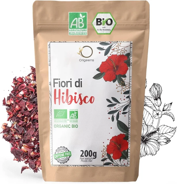 IBISCO BIO 200G | Fiori Di Ibisco per Tisane a Freddo, Karkade Infuso, Infusi Fr IBISCO BIO 200G | Fiori Di Ibisco per Tisane a Freddo, Karkade Infuso, Infusi Fr
