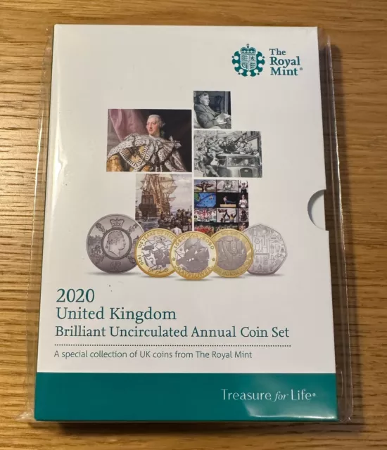 2020 UK Annual Coin Set Royal Mint Brilliant Uncirculated Sealed Pack 13 Coins