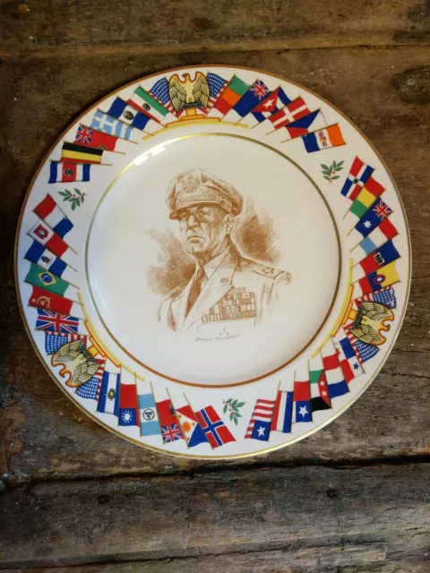 Allied Nations Commemorative Series Collector Plate Of General McArthur