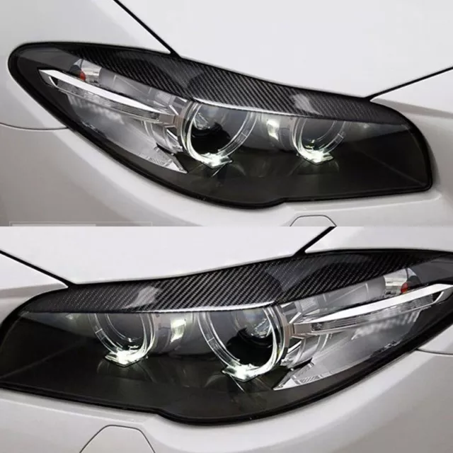 Pair of Carbon Fiber Headlight Eyebrow Eyelid Covers for BMW 5 Series F10