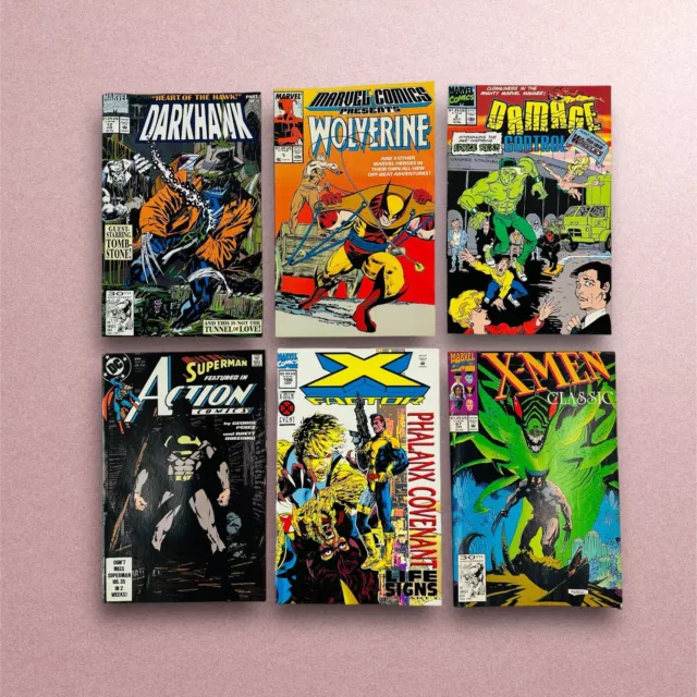Lot Of 6 Vintage 1980’s-90’s Copper Age Comic Books (Marvel & DC)