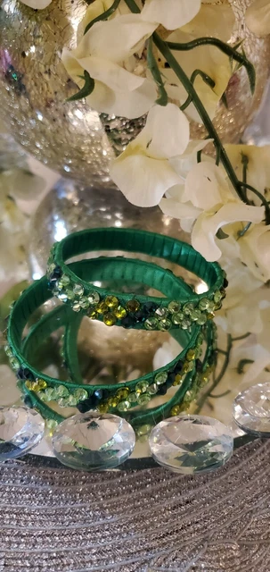 Ballroom Dance Jewelry Set of 2 Bracelets Zircon Peridot Olive