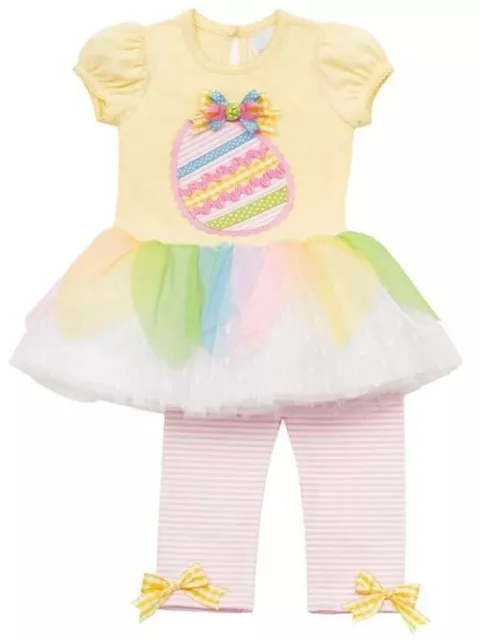 Rare Editions Baby Girls Spring Easter Egg outfit 2 pieces set size 24M NWT