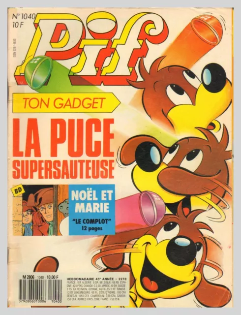 PIF GADGET  N°1040 AVEC BD+ SANS GADGET SANS  TéLé POSTER BE+