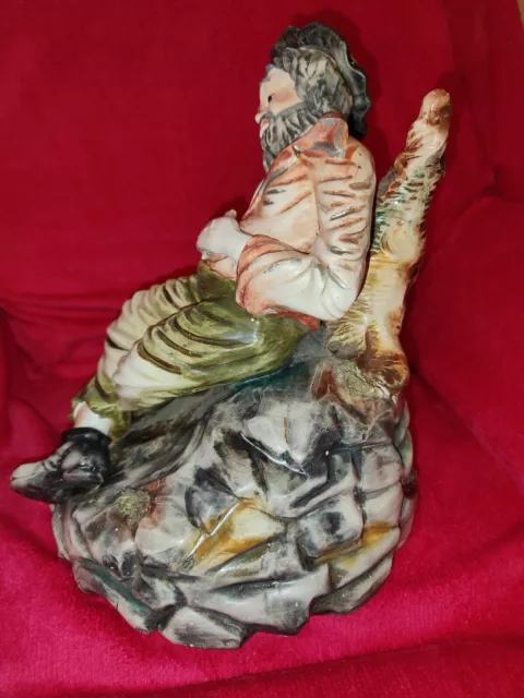capodimonte figurine of a man Resting Against An Old Tree. Very Large.