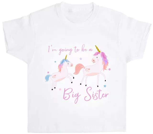 Im Going To Be A Big Sister T-Shirt Girls Unicorn Cute Reveal Tshirt gift